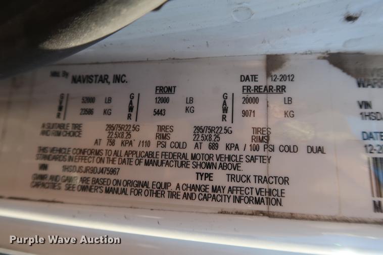 image for item DF3512 2013 International ProStar semi truck