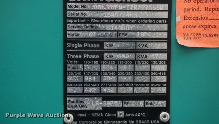 image for item DB0433 Onan 300 generator