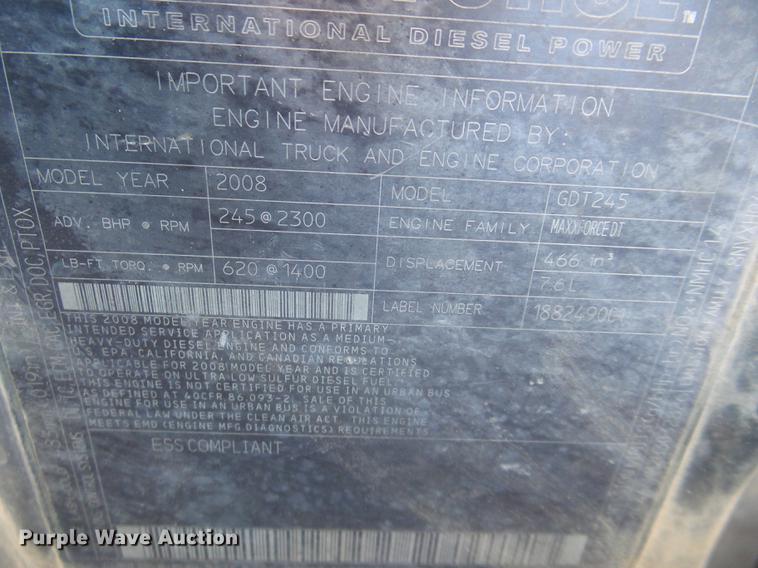 image for item DB7287 2009 International DuraStar 4300 truck cab and chassis