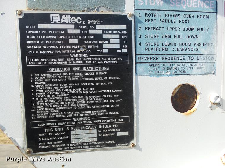 image for item DB7289 1996 Ford F800 Super Duty bucket truck