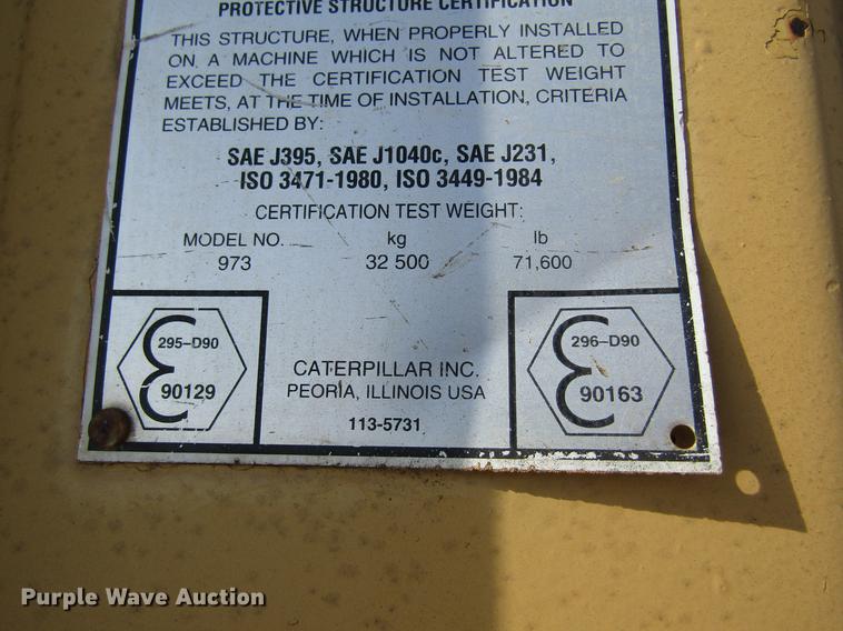 image for item DB9754 1999 Caterpillar 973 track loader