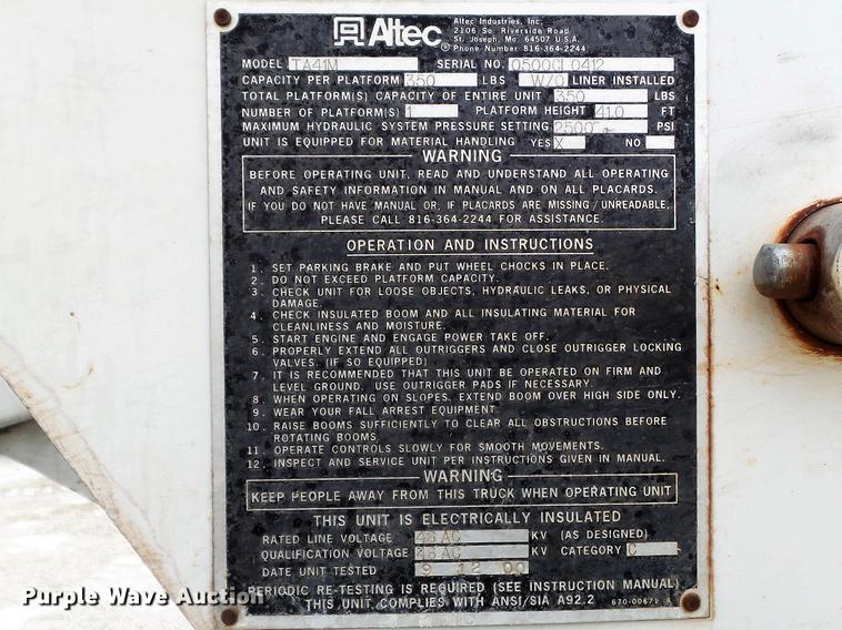 image for item DC7415 2000 Freightliner FL70 bucket truck