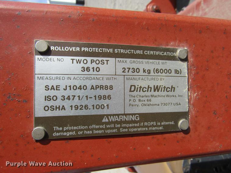 image for item DC8296 1995 Ditch Witch 3610DD trencher