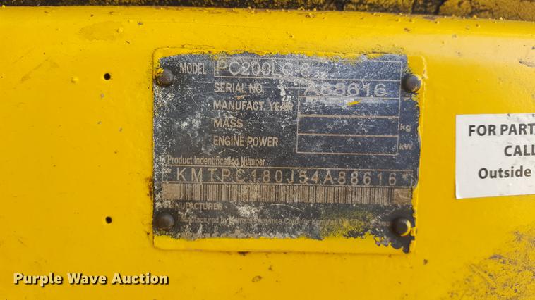 image for item DD5441 2007 Komatsu PC200LC-8 excavator