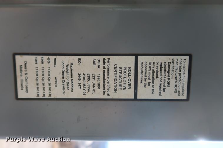 image for item DF3518 2004 John Deere 650H dozer