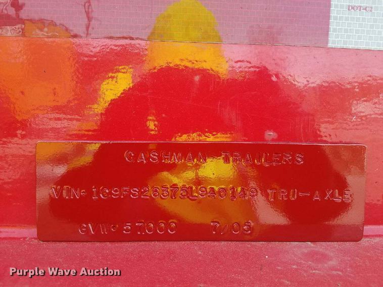 image for item K6056 2005 Cashman equipment trailer