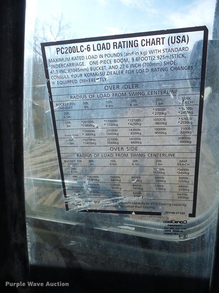 image for item K6282 1997 Komatsu PC200LC-6LE excavator