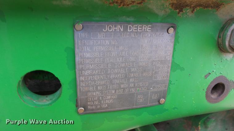 image for item DC0642 1997 John Deere 7710 MFWD tractor