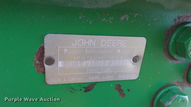 image for item DC0649 2002 John Deere 7810 MFWD tractor