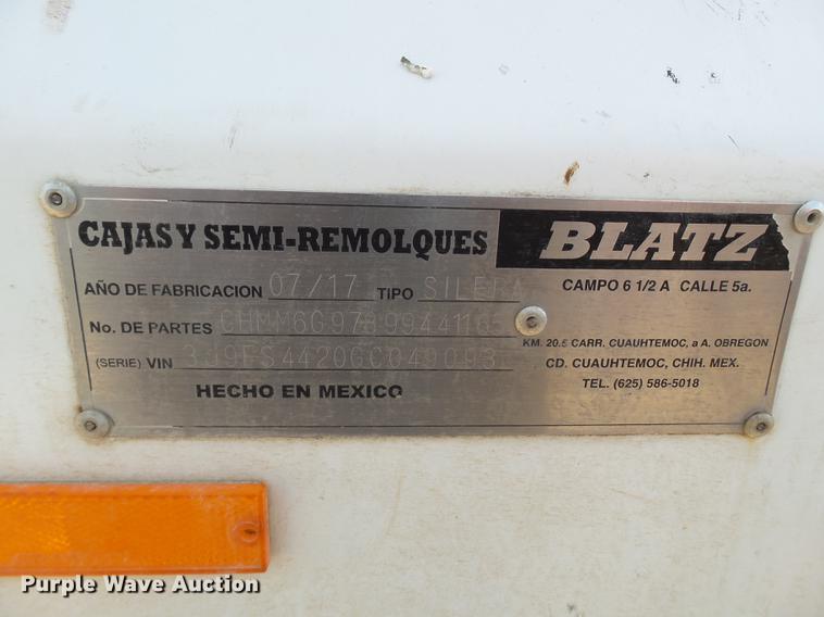 image for item DD1238 2016 Blatz CHMM6G97899441165 live bottom trailer