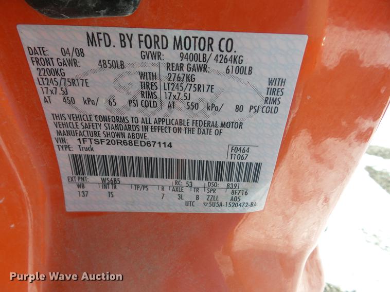 image for item AY9619 2008 Ford F250 Super Duty pickup truck