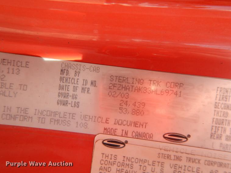 image for item DB0394 2003 Sterling LT7500 dump truck