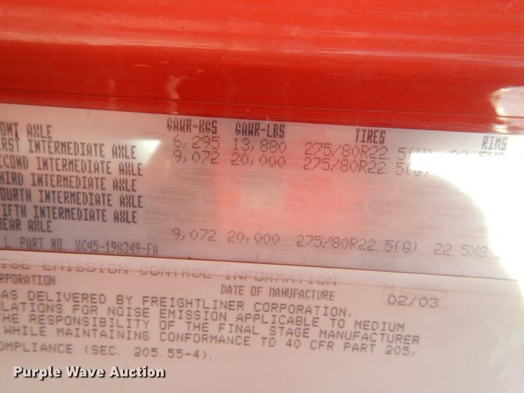 image for item DB0395 2003 Sterling LT7500 dump truck