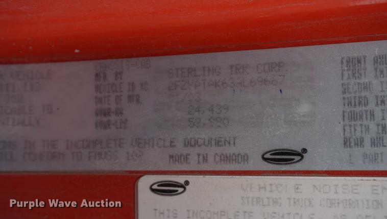 image for item DB0407 2003 Sterling LT7500 dump truck