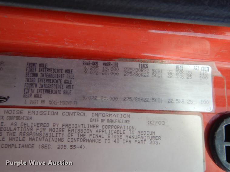 image for item DB0410 2003 Sterling LT7500 dump truck