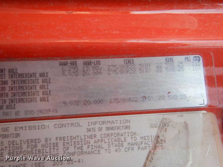 image for item DB0417 2003 Sterling LT7500 dump truck