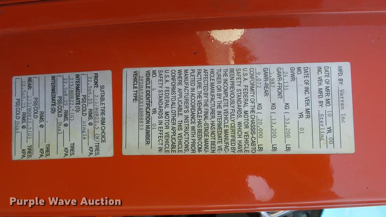 image for item DC0597 2001 Sterling LT7501 dump truck