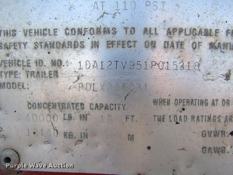 image for item DC8269 2001 Felling Trail-Eze PDLX20TC tilt deck equipment trailer