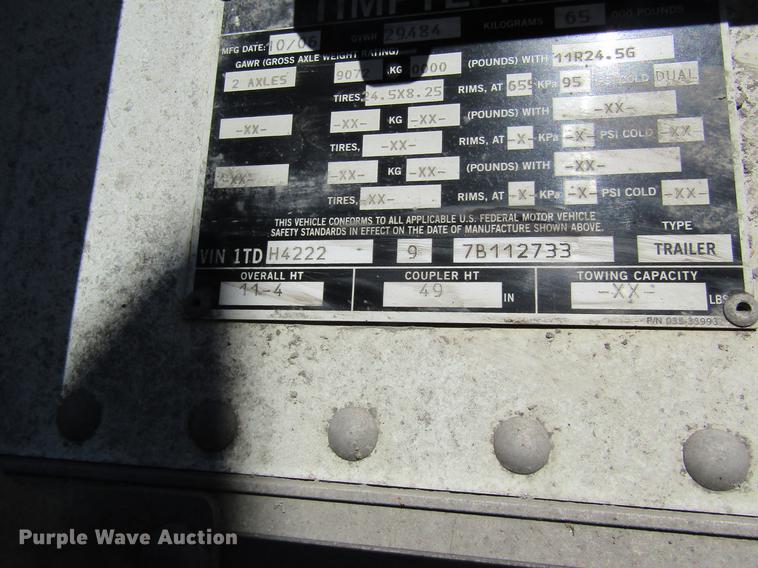 image for item DB5938 2007 Timpte Super Hopper double hopper grain trailer