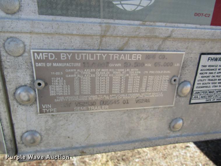 image for item DB5940 2008 Utility V52RA refrigerated van trailer