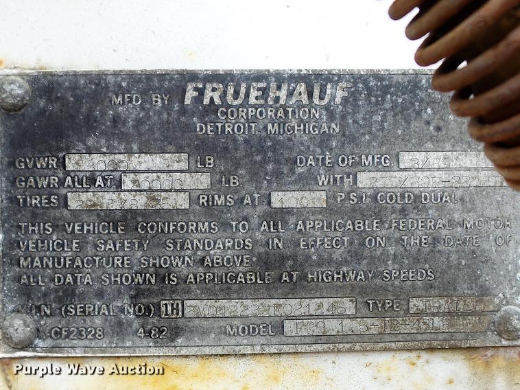 image for item DC7407 1989 Fruehauf FB91.5T2-48LP dry van trailer