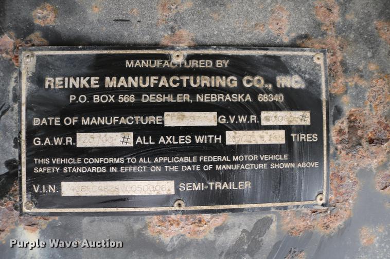 image for item EH9708 1998 Reinke AS48096C flatbed trailer