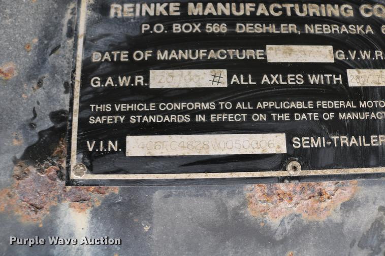 image for item EH9708 1998 Reinke AS48096C flatbed trailer