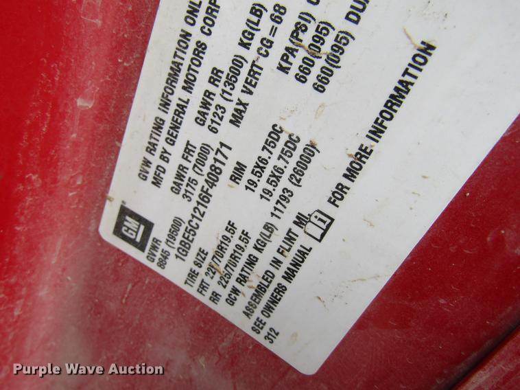 image for item DB5923 2006 Chevrolet C5500 dump truck