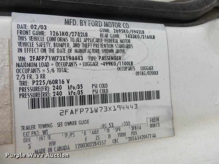 image for item DB7256 2003 Ford Crown Victoria Police Interceptor