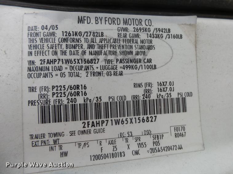 image for item DB7257 2005 Ford Crown Victoria Police Interceptor