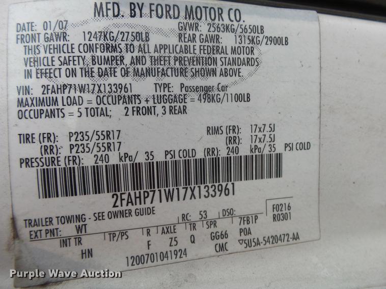 image for item DB7258 2007 Ford Crown Victoria Police Interceptor