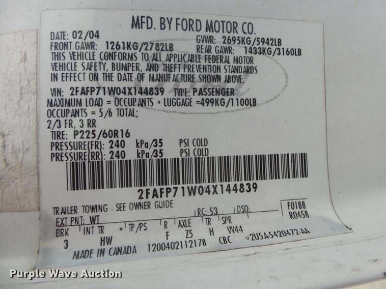 image for item DB7259 2004 Ford Crown Victoria Police Interceptor