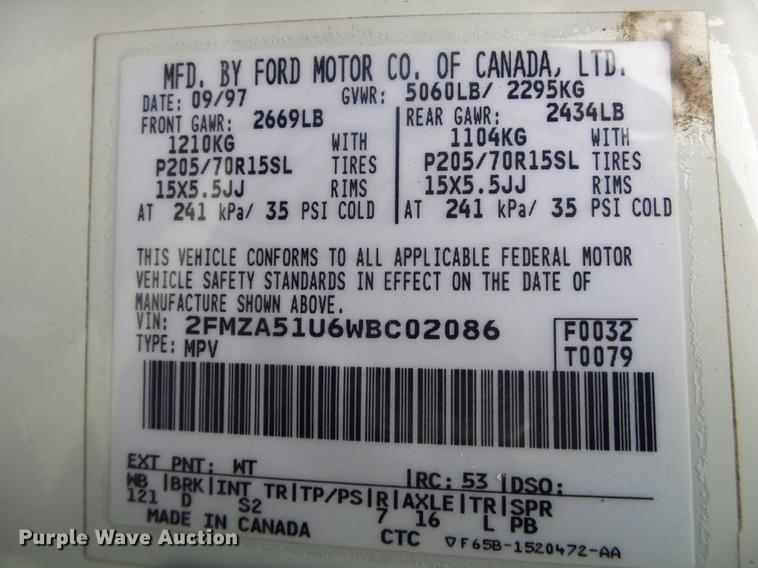 image for item DB7271 1998 Ford Windstar van