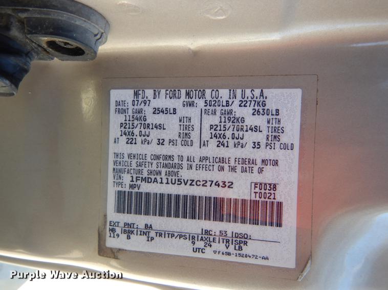 image for item DC0294 1997 Ford Aerostar XLT van