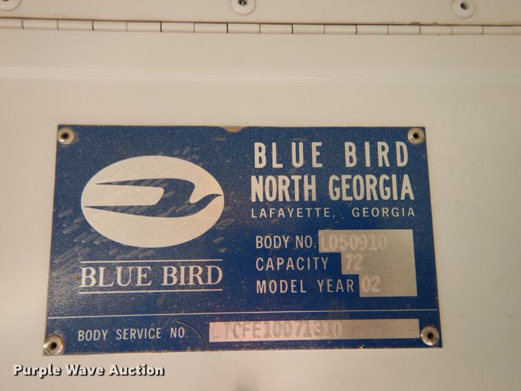 image for item DC0296 2002 Blue Bird TC2000 school bus