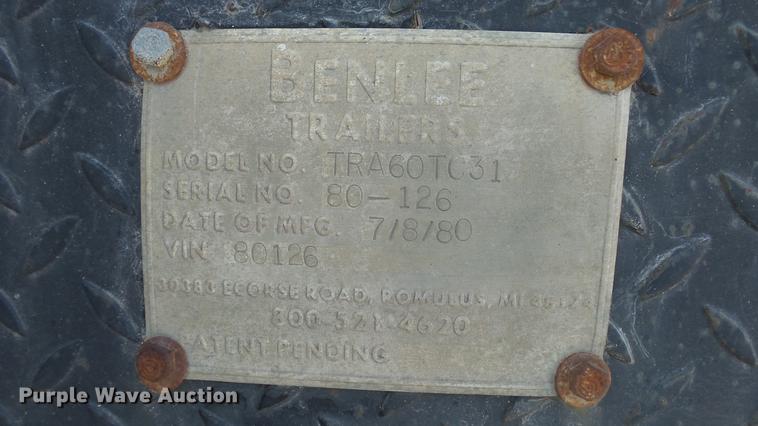 image for item DC0611 1980 Benlee TRA60TC31 roll off trailer