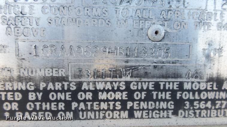 image for item DC0614 1987 Great Dane 7311TJW-48 dry van trailer