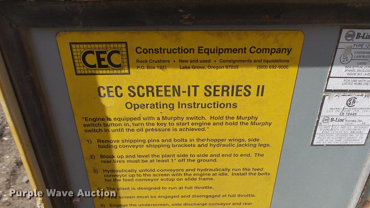 image for item DC0620 CEC Screen-It screen plant