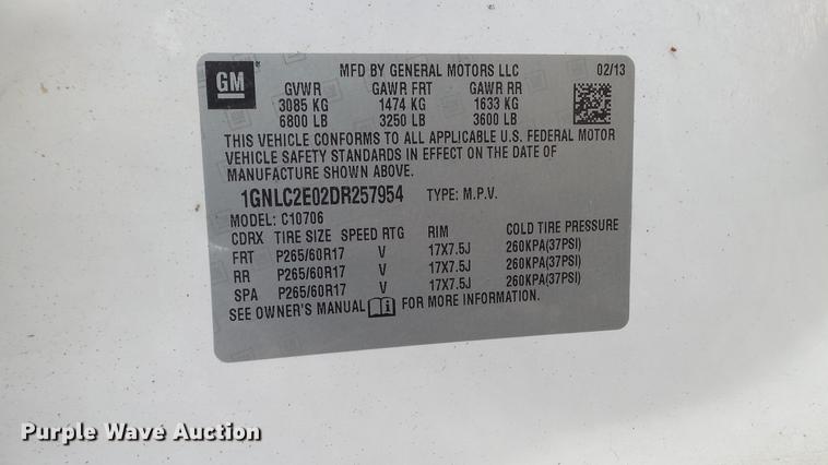 image for item DC5674 2013 Chevrolet Tahoe Police SUV