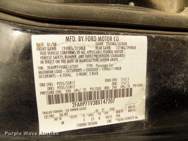 image for item DD2889 2008 Ford Crown Victoria Police Interceptor