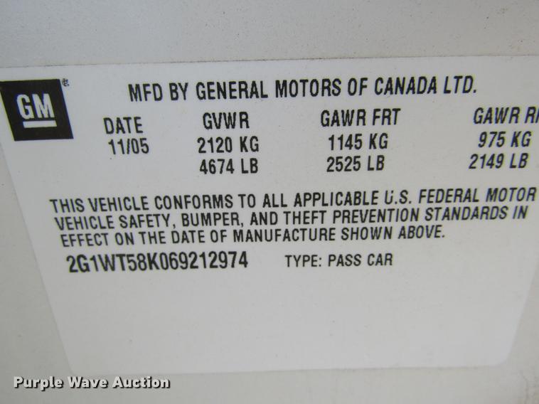 image for item DE6590 2006 Chevrolet Impala LT