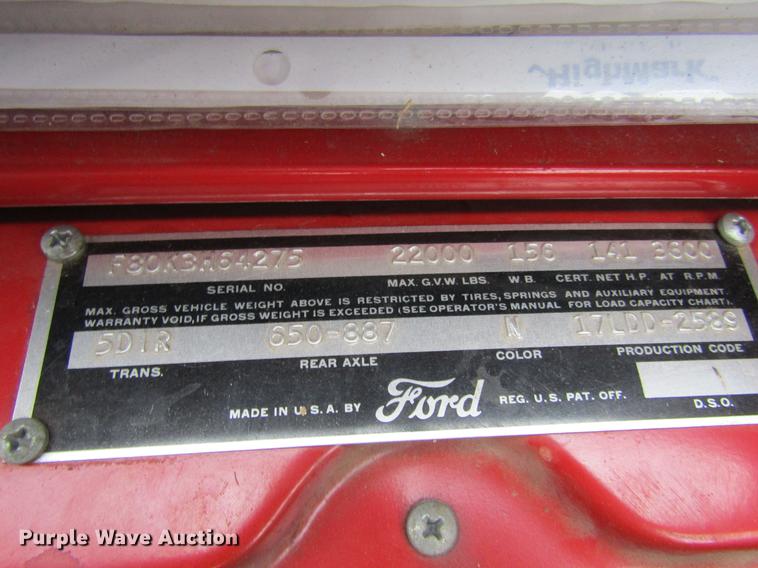 image for item DE6607 1953 Ford F800 Big Job fire truck