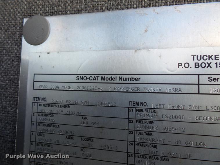 image for item EA9674 2004 Sno-Cat 2000D125-5 trail groomer