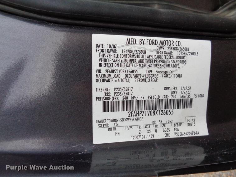 image for item EC9494 2008 Ford Crown Victoria Police Interceptor