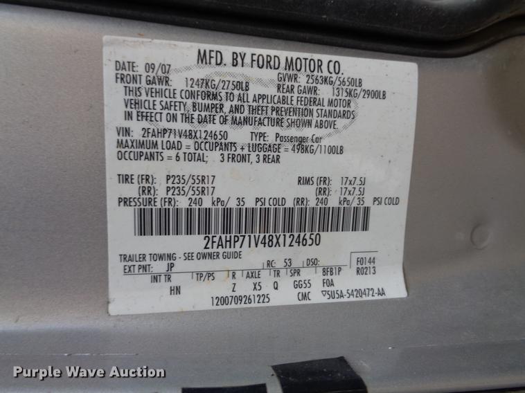 image for item EC9496 2008 Ford Crown Victoria Police Interceptor