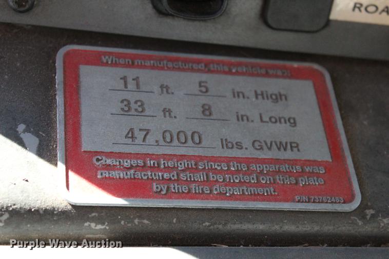 image for item BE9377 2006 American Lafrance Eagle ladder fire truck