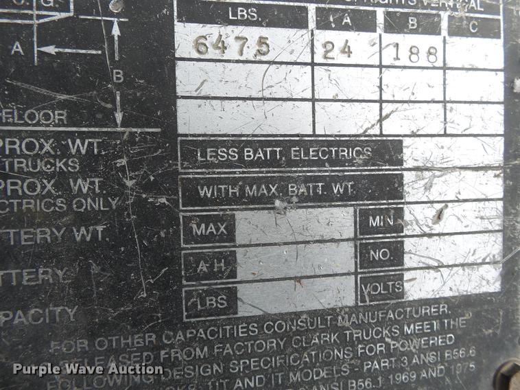image for item DB7203 1990 Clark GPX40 forklift