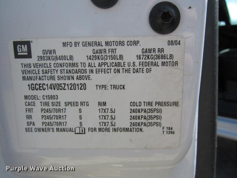 image for item DC2185 2005 Chevrolet Silverado 1500 pickup truck