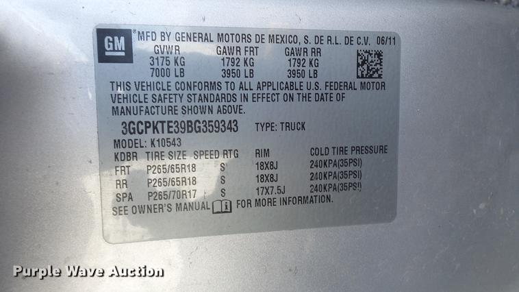 image for item DD9023 2011 Chevrolet Silverado 1500 Crew Cab pickup truck