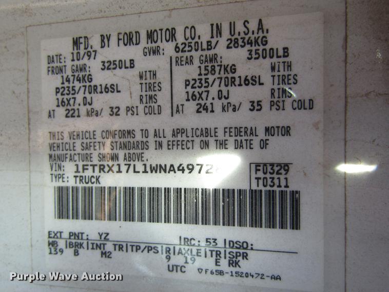 image for item DE6633 1998 Ford F150 XLT SuperCab pickup truck